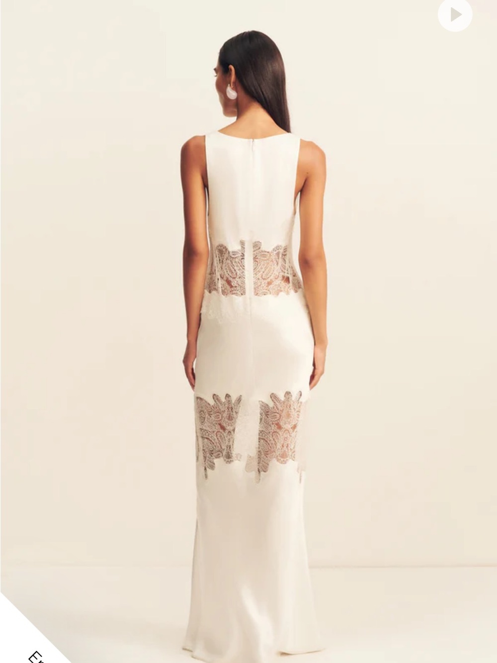 Shona Joy Plunge Neck Maxi Dress Ivory - Picture 2 of 3